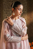 Cross Stitch - Organza Silver Rose Suit For Women - Pink - 2 Piece