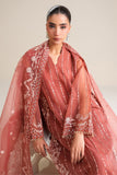 Cross Stitch - Autumn Bloom Organza Unstitch Suit For Women - 4 Piece