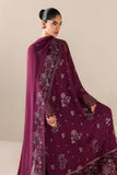 Cross Stitch - Ruby Garnet Chiffon Suit For Women - 4 Piece