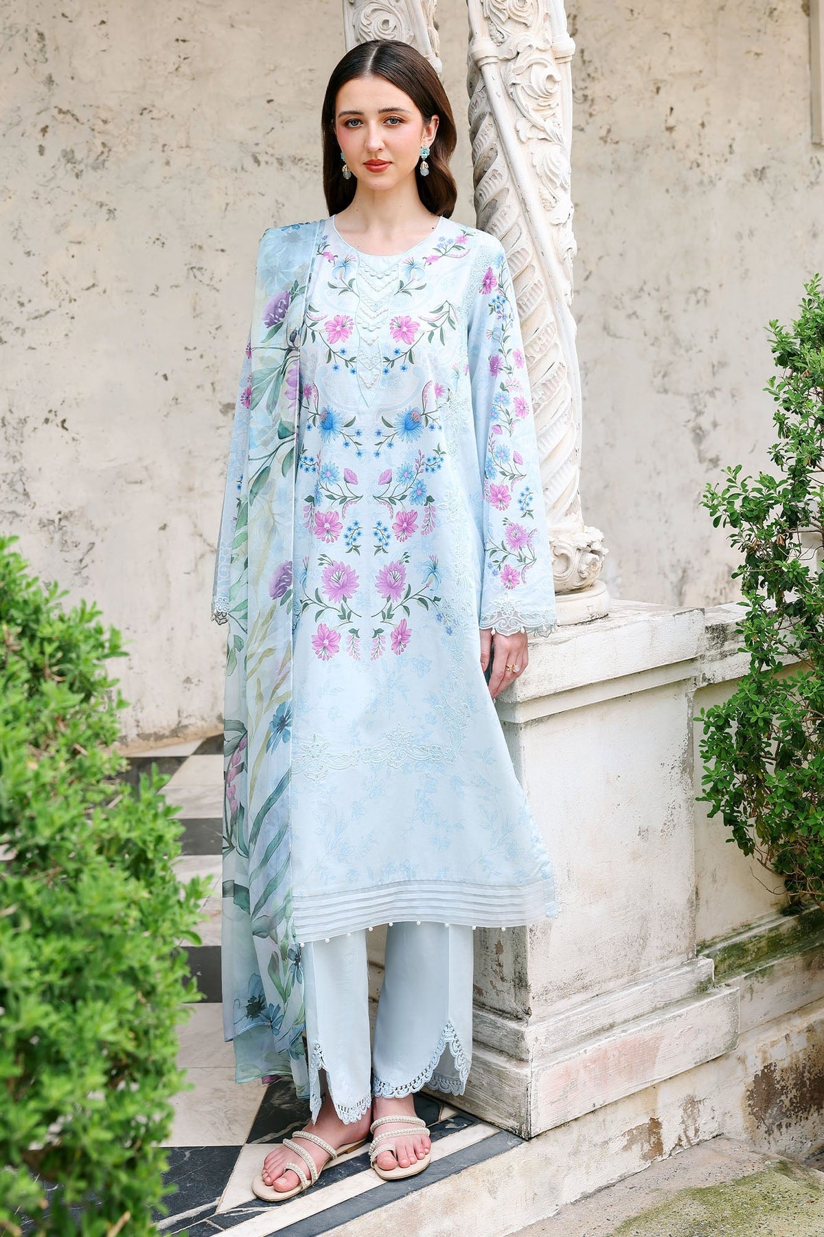 Cross Stitch - AQUA GLINT Lawn Unstitch Suit For Women - 3 Piece