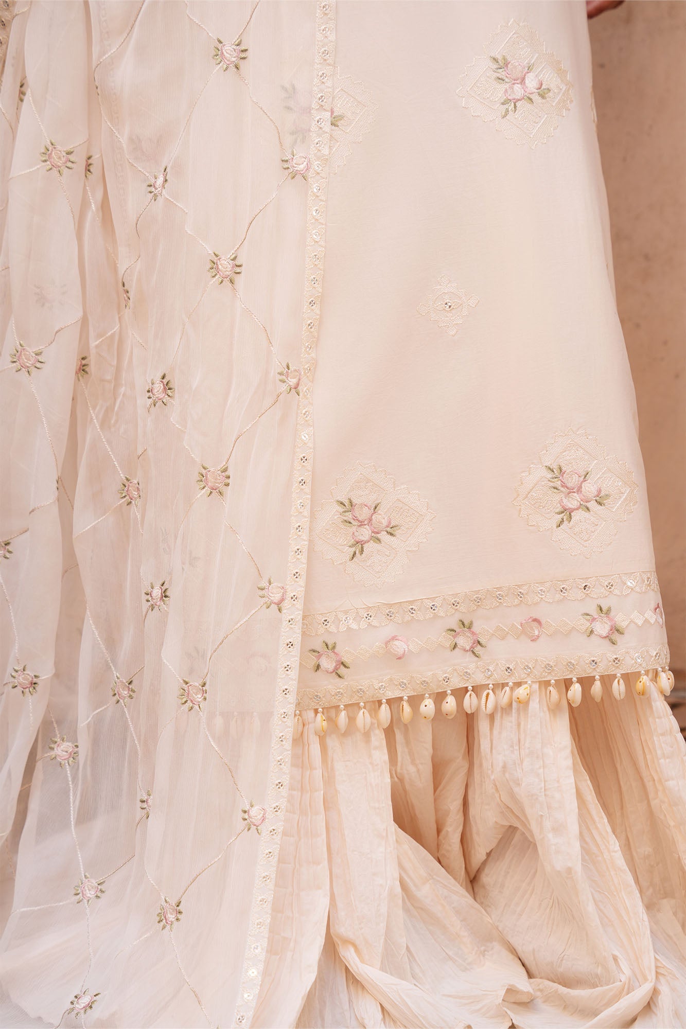 Cross Stitch - Cloud Garden Lawn Suit For Women - 3 Piece - Studio by TCS