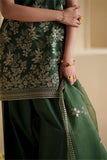Cross Stitch - Forest Green Chikankari Lawn Suit For Women - 3 Piece
