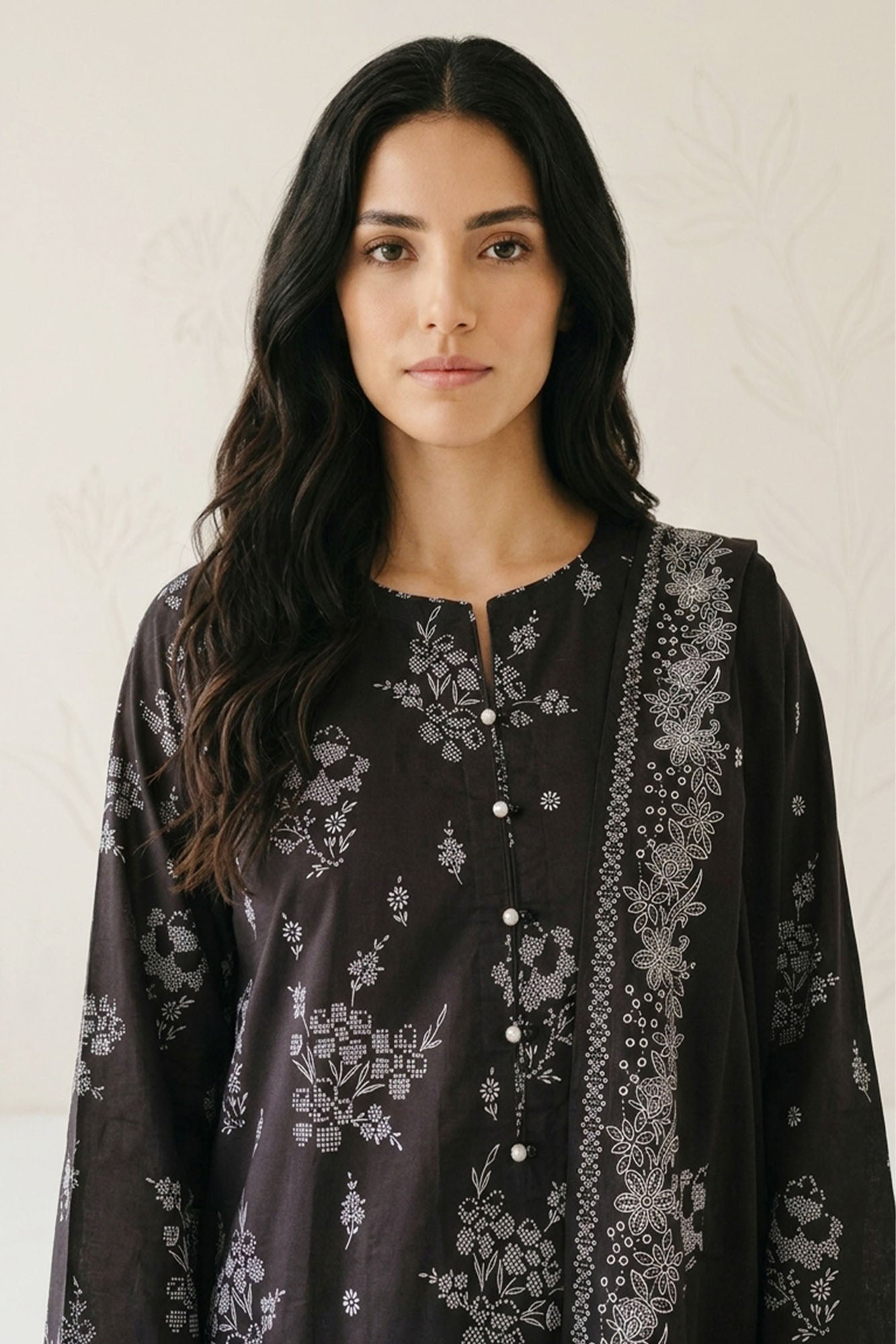 Cross Stitch - Phantom Black Lawn Suit For Women - 3 Piece - Studio by TCS