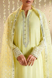 Cross Stitch - Chiffon Citrus Bloom Suit For Women - Green - 3 Piece