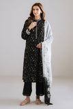 Cross Stitch - Noir Reign Silk Suit For Women - Black - 2 Piece