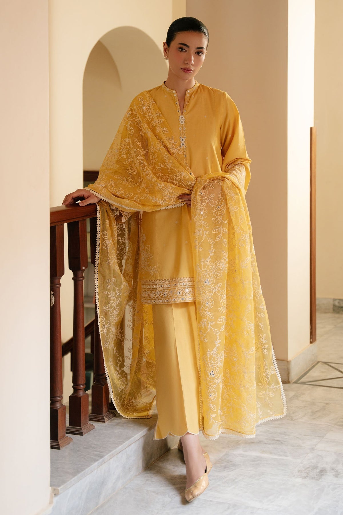 Cross Stitch - Citrine Grace Lawn Suit For Women - 3 Piece - Studio by TCS