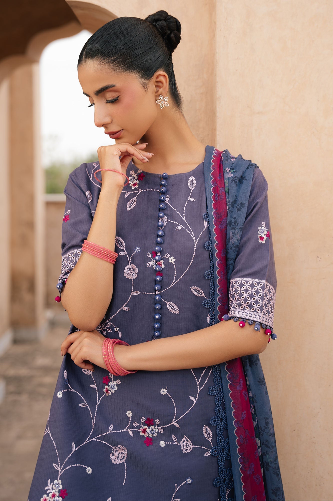 Cross Stitch - Indigo Dusk Lawn Suit For Women - 3 Piece - Studio by TCS