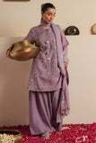 Cross Stitch - Amethyst Shimmer Fancy Yarn Suit For Women - Purple - 3 Piece