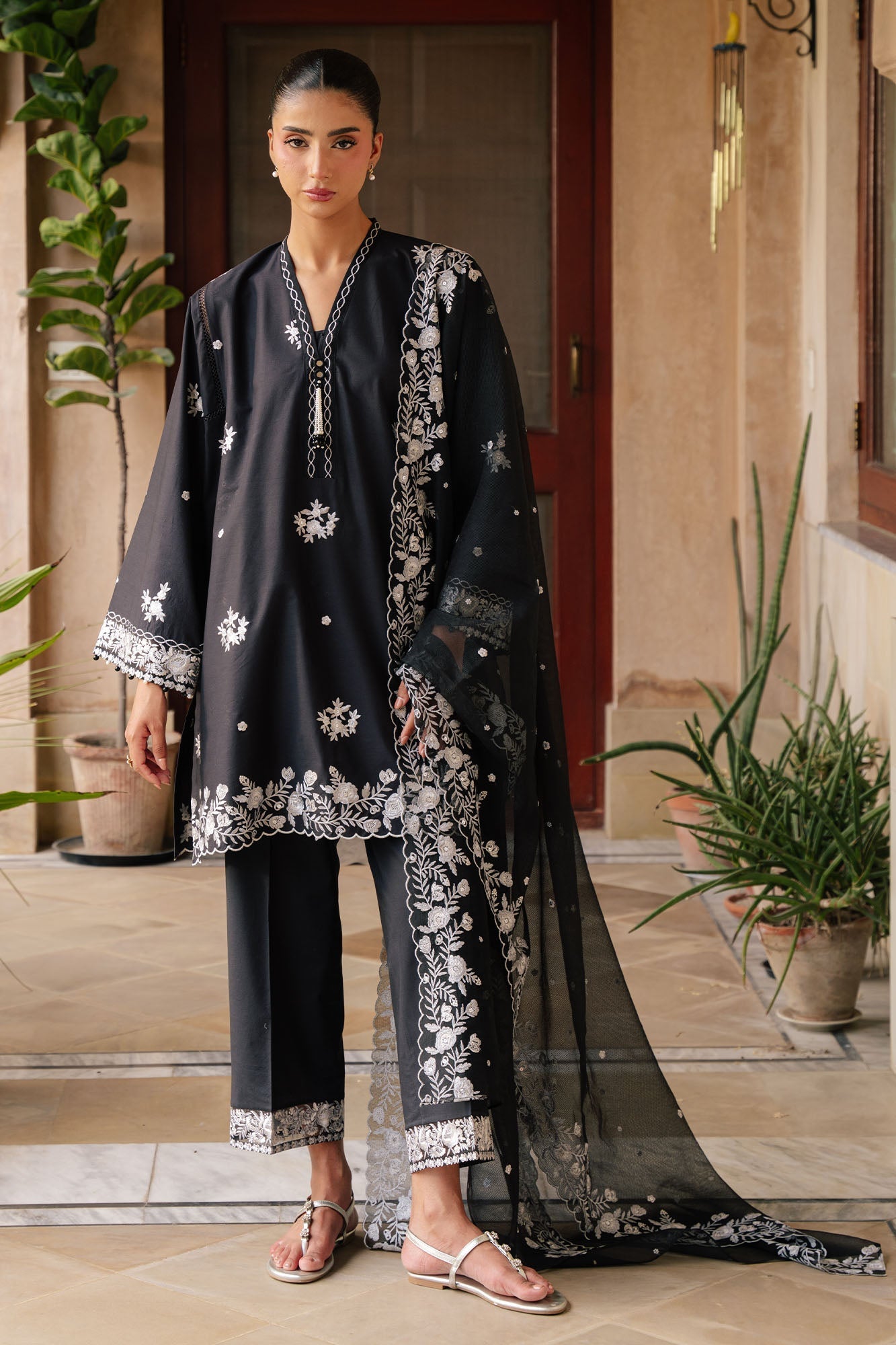 Cross Stitch - Raven Muse Lawn Suit For Women - 3 Piece - Studio by TCS