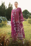 Cross Stitch - PLUM ESSENCE Lawn Unstitch Suit For Women - 3 Piece