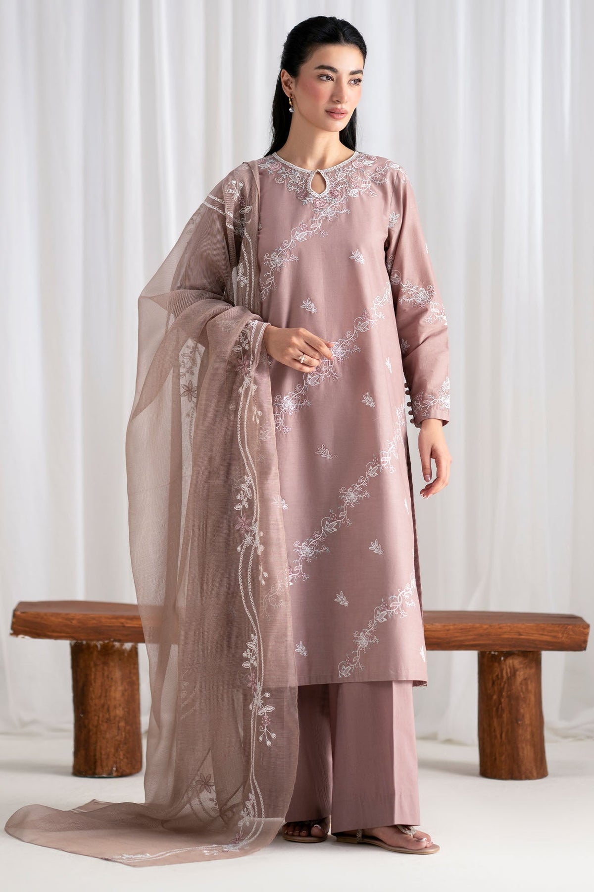 Cross Stitch Gardenia 3 Piece Suit Brown