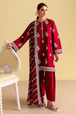 Cross Stitch - Royal Garnet Printed Lawn Unstitch Suit For Women - 3 Piece
