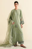 Cross Stitch - Raw Silk Silver Sage Suit For Women - Green - 3 Piece