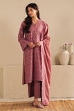 Cross Stitch - Blush Embrace Cambric Suit For Women - Pink - 3 Piece
