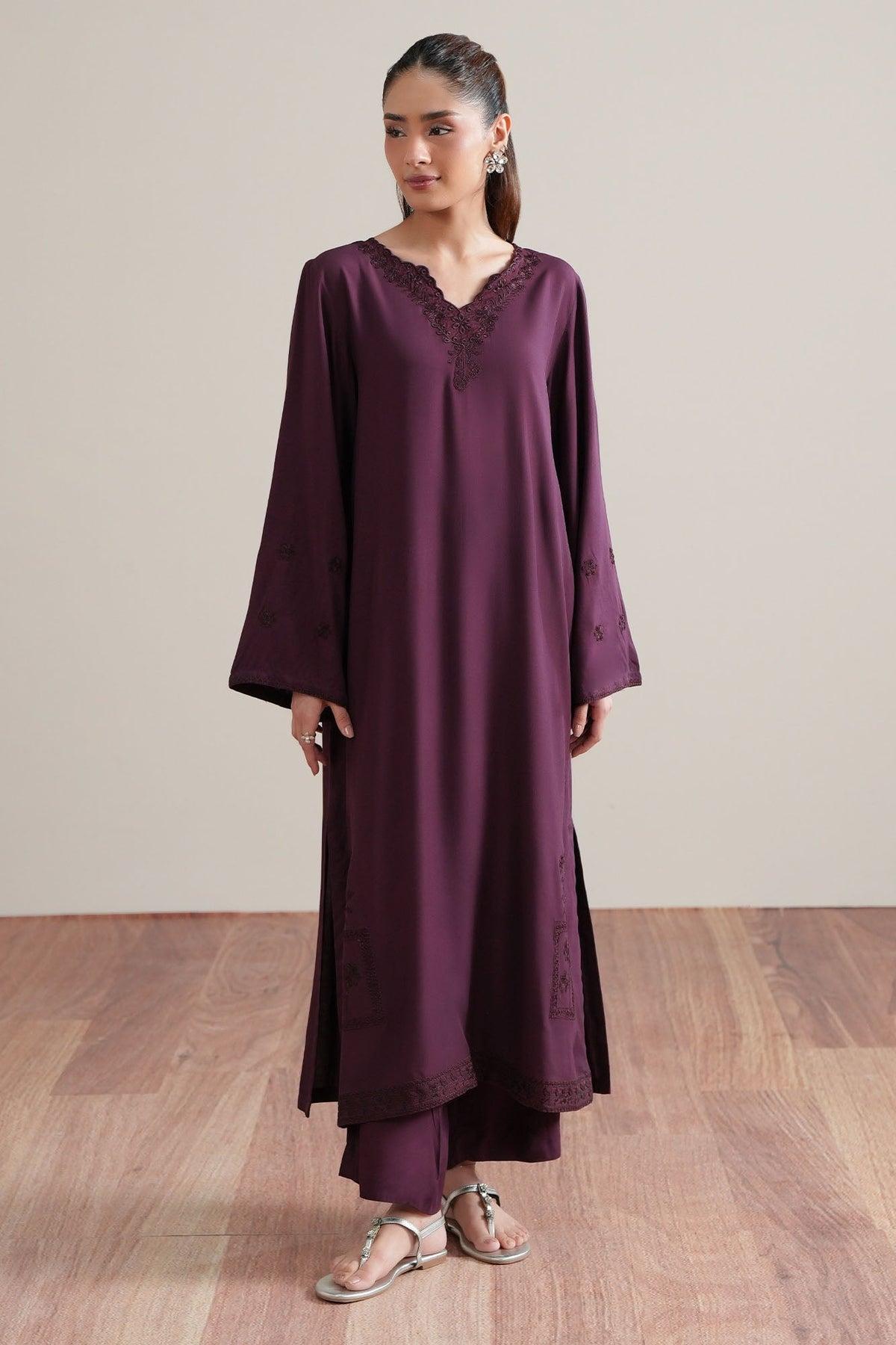 Cross Stitch Grape Glaze 2 Piece Suit Purple