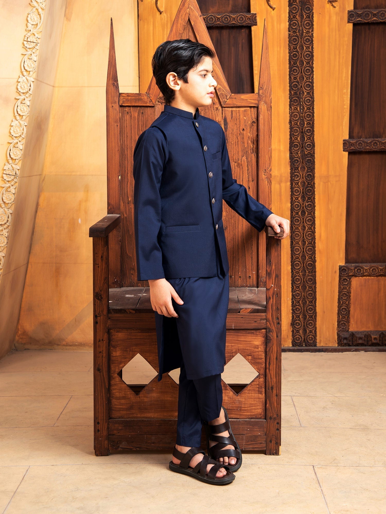 Shahjahan - Boski Navy Blue Waistcoat - 1 Piece