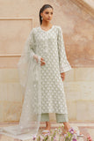 Cross Stitch - Aqua Sparkle Chiffon Suit For Women - Green - 3 Piece