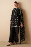 Cross Stitch - Moonlit Noir Cambric Suit For Women - Black - 2 Piece