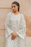 Cross Stitch - Aqua Sparkle Chiffon Suit For Women - Green - 3 Piece