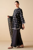 Cross Stitch - Moonlit Noir Cambric Suit For Women - Black - 2 Piece