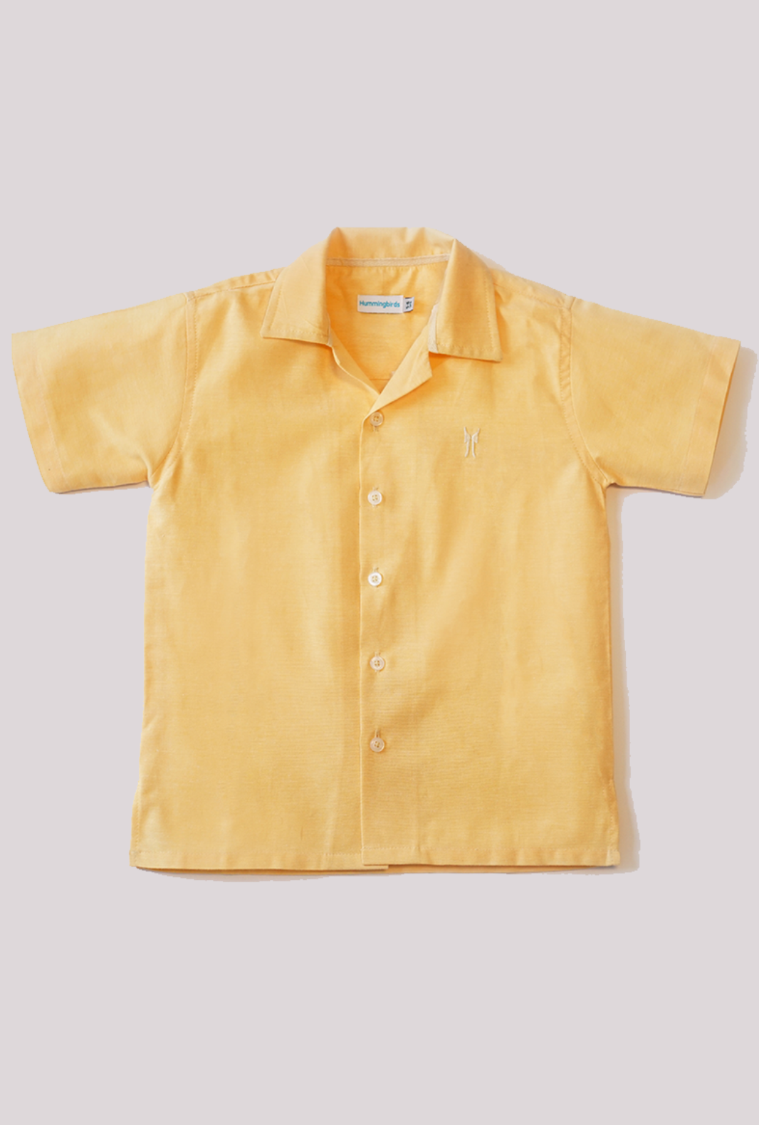Hummingbirdspk - Pale Peach cotton - Cuban Collar Shirt - 1 Piece