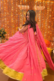 Pinktree - Ushna Shah Outfit - Pink & Citrus Green