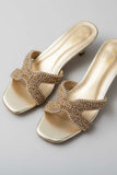 Milli Shoes - Block Heel Formal Slides For Women - Gold - Studio by TCS