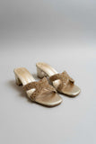 Milli Shoes - Block Heel Formal Slides For Women - Gold - Studio by TCS