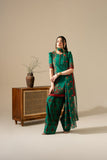 Saba Qamar Zaman in Vivian by Maria Osama Khan- Green - Grip Silk & Tissue Silk - 3 Piece