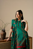 Saba Qamar Zaman in Vivian by Maria Osama Khan- Green - Grip Silk & Tissue Silk - 3 Piece