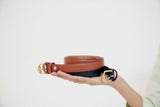 Zahraas Chic Leather ladies Belt Dark Brown
