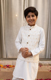 Cheeco Chic - Cotton Silk Waistcoat For Boy - White - 1 Piece