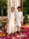 Cheeco Chic - Cotton Silk Frock For Girl - White - 3 Piece