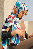Black Wolf - FLORAL PATTERN SILK HIJAB - WHITE - 1 Piece