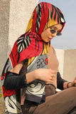 Black Wolf - VECTOR FLORAL ART SILK HIJAB - GREY - 1 Piece