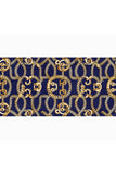 Black Wolf - GOLD NAVY BLUE CHAIN LOOP SILK HIJAB - 1 Piece