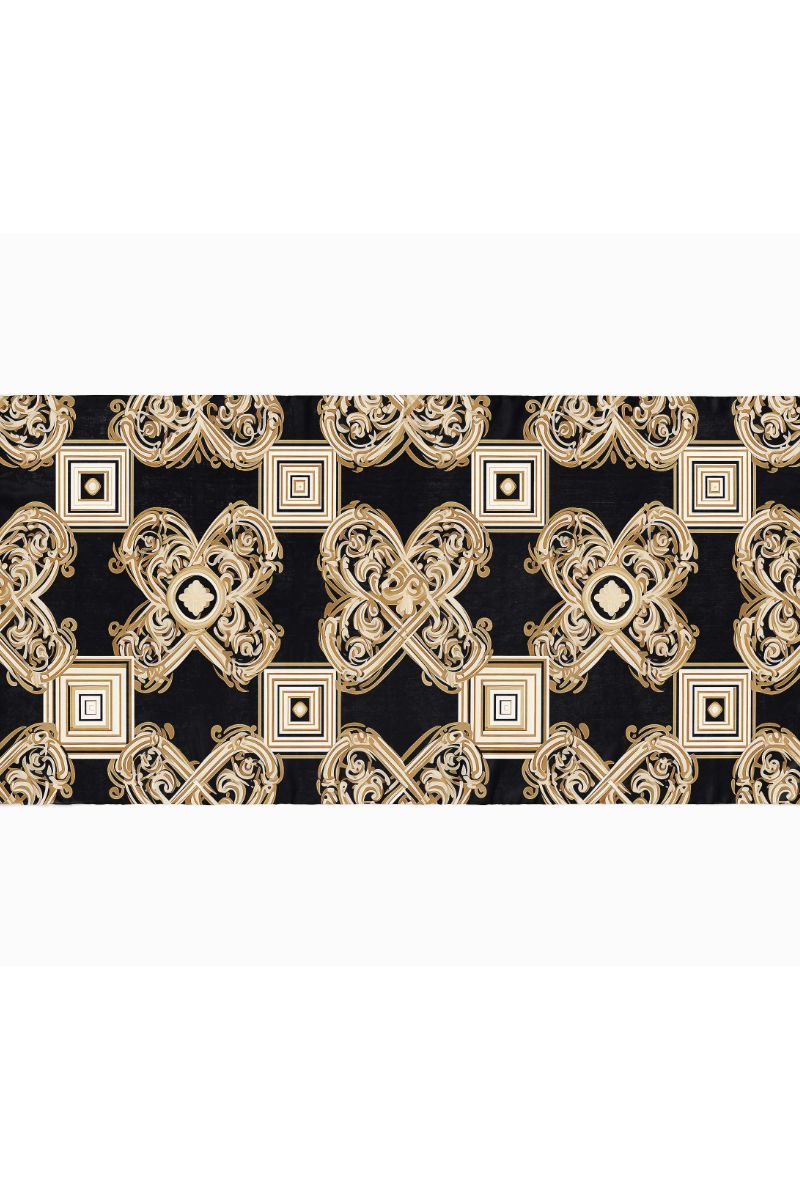 Black Wolf - ELEGANT LINE SILK HIJAB - BLACK - 1 Piece