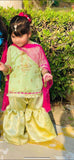 Kidoz Kloset - Minty Green Embroidered Gharara Set For Girl