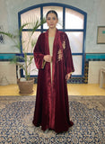 Gulabo - Opera Coat Silk Velvet Marron Jacket For Women - 1 Piece