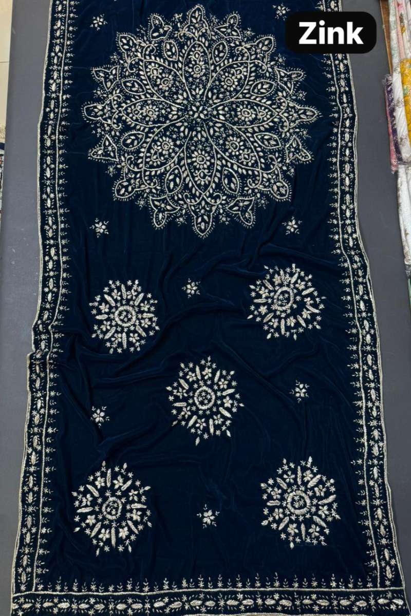 Designs By Amina - Handmade Indian Gota Work Shawl - Zink