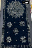 Designs By Amina - Handmade Indian Gota Work Shawl - Zink