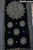 Designs By Amina - Handmade Indian Gota Work Shawl - Bottle Green