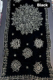 Designs By Amina - Handmade Indian Gota Work Shawl - Black