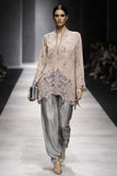 Maheen Khan - Pure Silk Chiffon Saaz Set For Women - Pale Pink Grey - 2 Piece