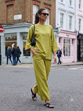 Gulabo - Vedant Cotton Irish Co-Ord Set For Women - Olive Green - 2 Piece