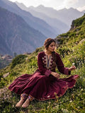 Maheen Khan - Gulbahar Bosky Suit For Women - Burgundy - 2 Piece