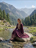 Maheen Khan - Gulbahar Bosky Suit For Women - Burgundy - 2 Piece