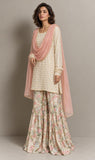 Maheen Khan BANU Gharara Pink 3 Piece