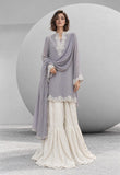 Maheen Khan MALIKA Gharara Grey 3 Piece