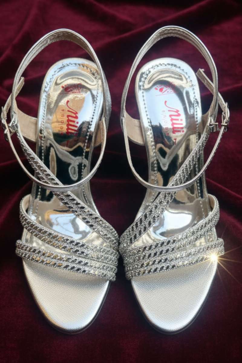 Milli Shoes - Fancy High Heels Sandals For Women - Silver
